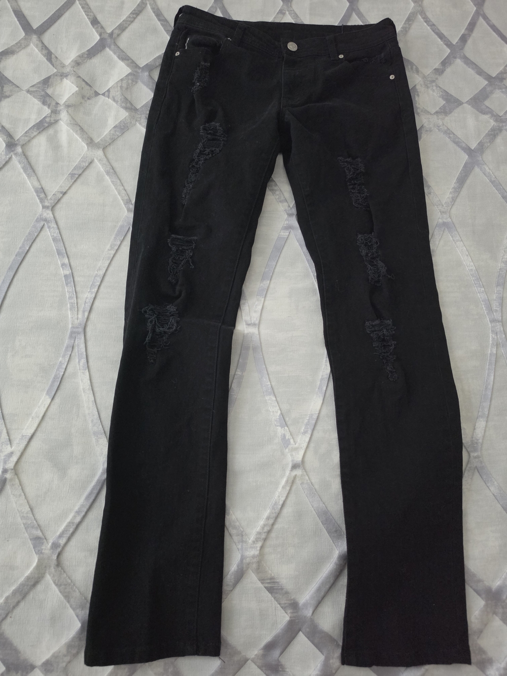 Armani Exchange Youth Distressed Black Skinny Jeans - Size 12A / 154cm